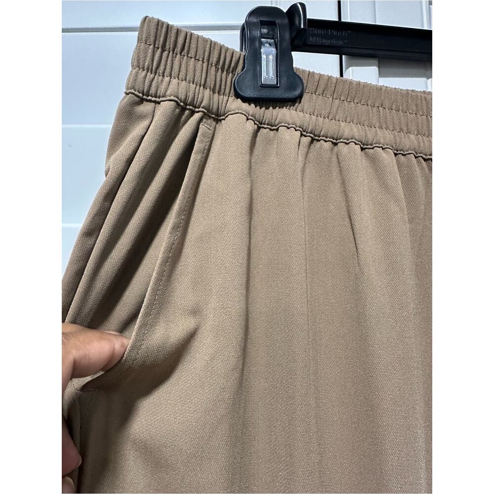 Modern Works Pants Cargo Jogger Large Tan Elastic Waist NWT Drawstring Ankle Hem - Picture 9 of 14